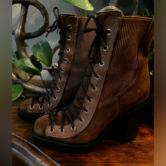 Chelsea & Violet Suede Lace Up Booties. - Picture 5 of 7